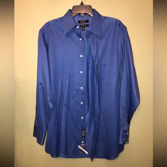 murano gold label dress shirts Gold Label Mens Murano Long-sleeve Button Up Dress Shirt Size L